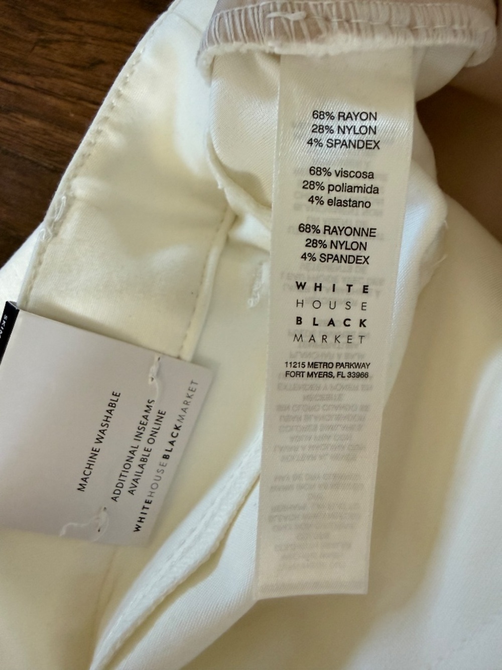 WHBM The Ponte Skimmer Ecru Pants Size 6R NWT Stretch Ankle Slim - Picture 9 of 12